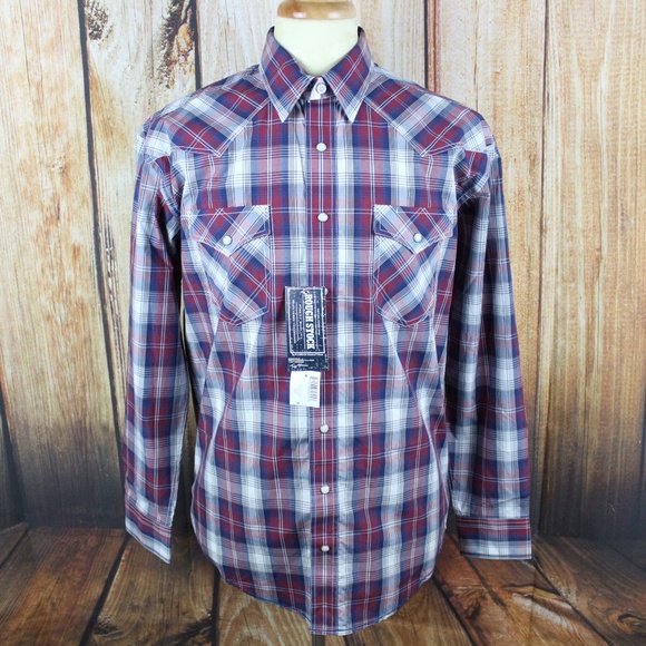 Panhandle Men's Pearl Snap Shirt Western Flip Cuff - Picture 6 of 8
